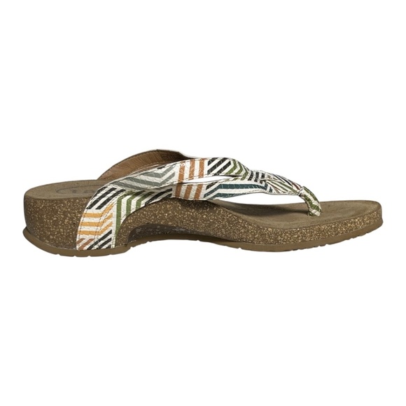 Taos Link Sandals Women's Size 10-10.5 EU 41 Multi Geometric Wedge Thong - Picture 4 of 12